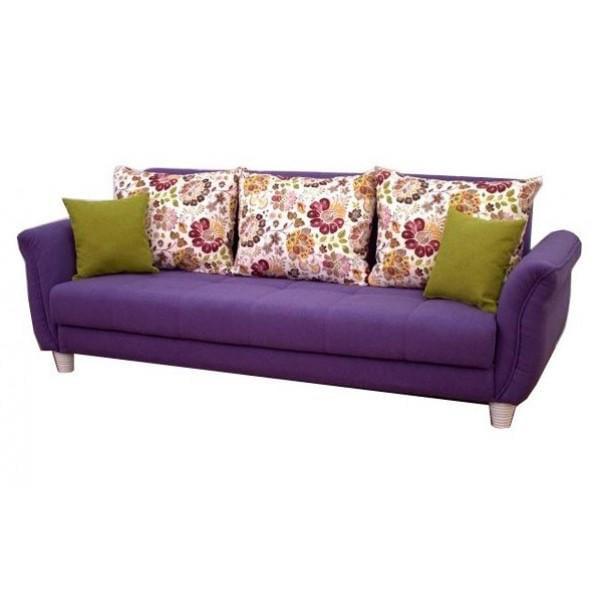 Диван ортопедический галичина Шик Романтик раскладной Натуральное дерево/Фиолетовый