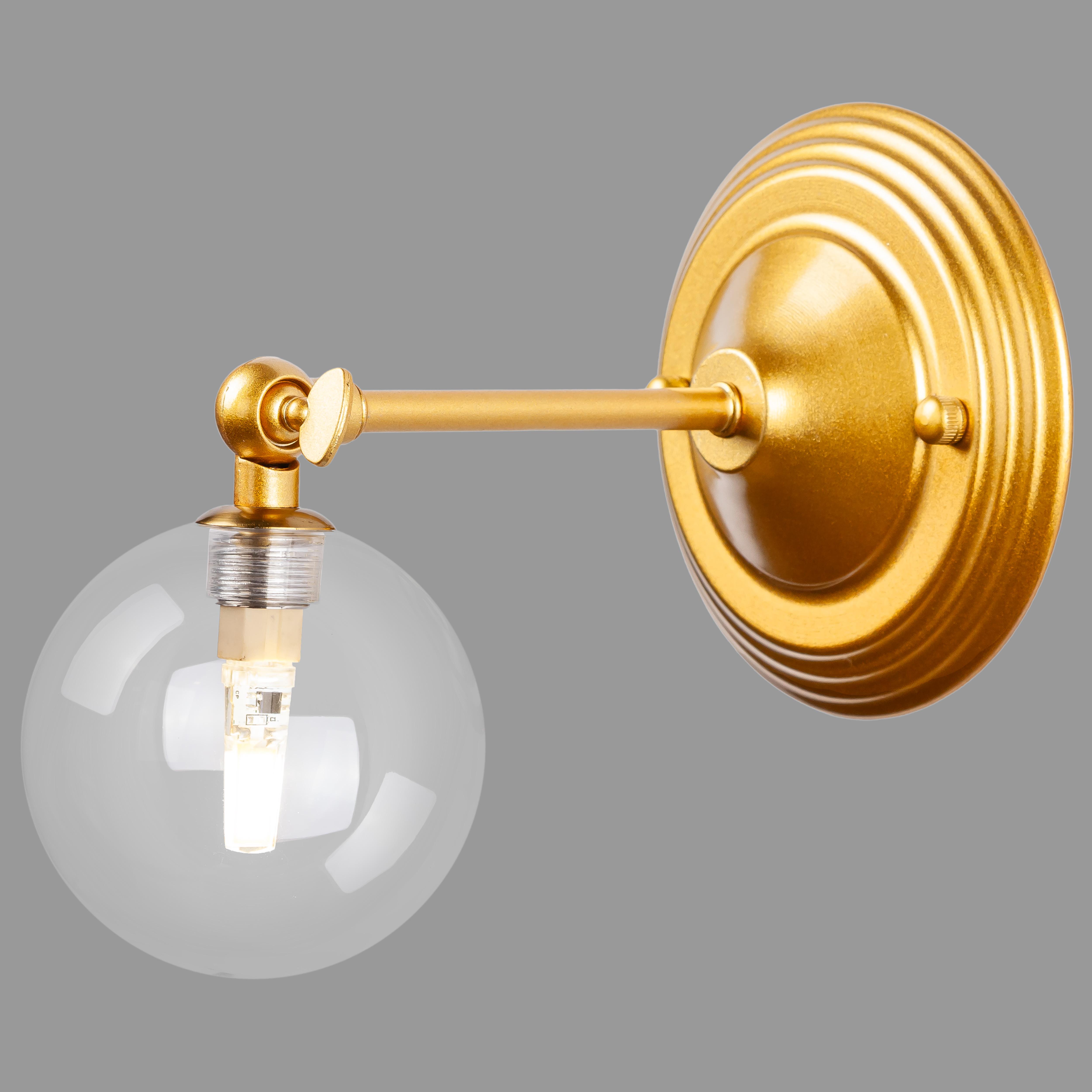 Светильник/бра настенный с поворотным плафоном 10 см Золотой (61-W140F2-1 GD+CL)