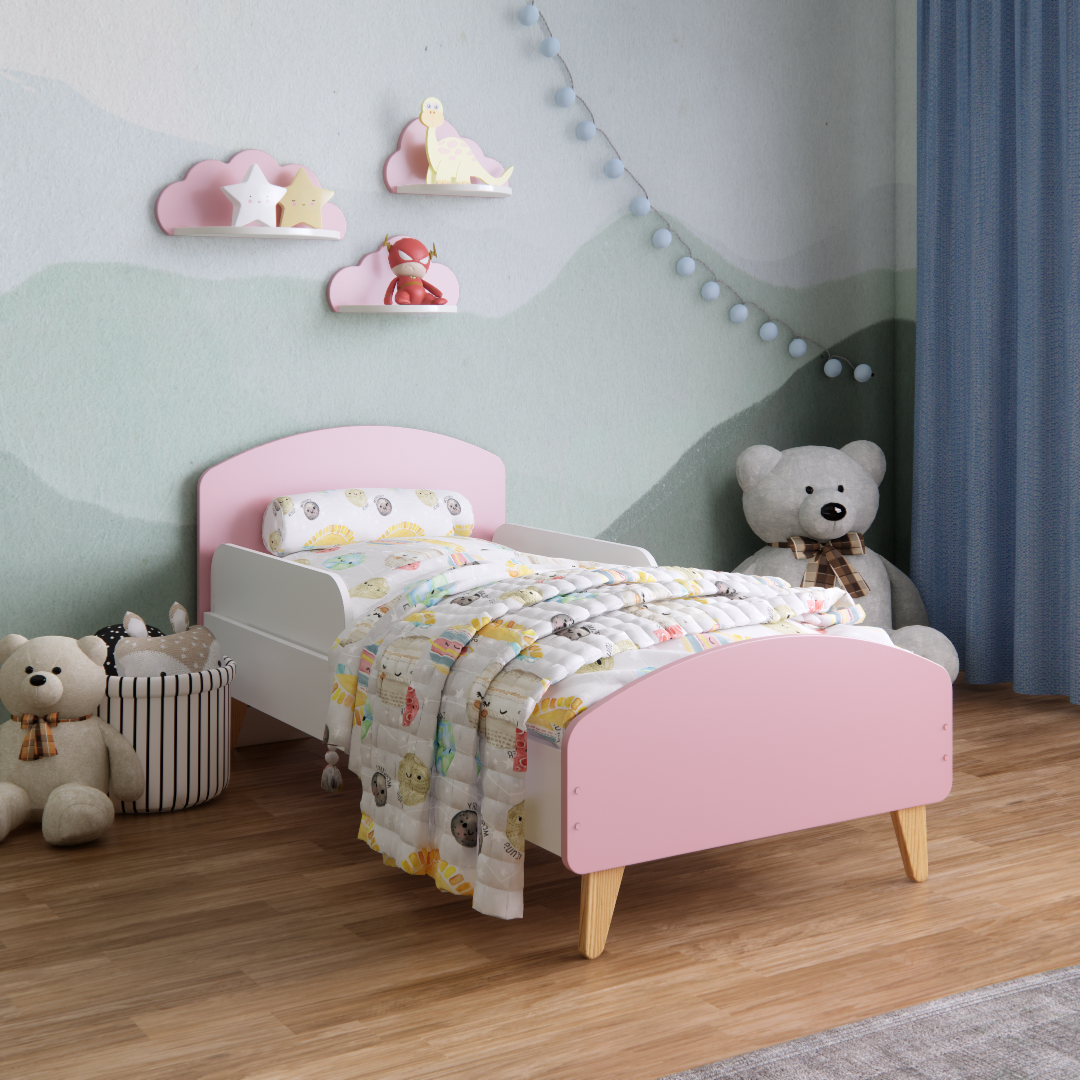 Детская кроватка с бортиками для детей 3-7 лет для девочек 140х70 см Розовый - фото 1 Детская кроватка с бортиками для детей 3-7 лет для девочек 140х70 см Розовый - фото 1