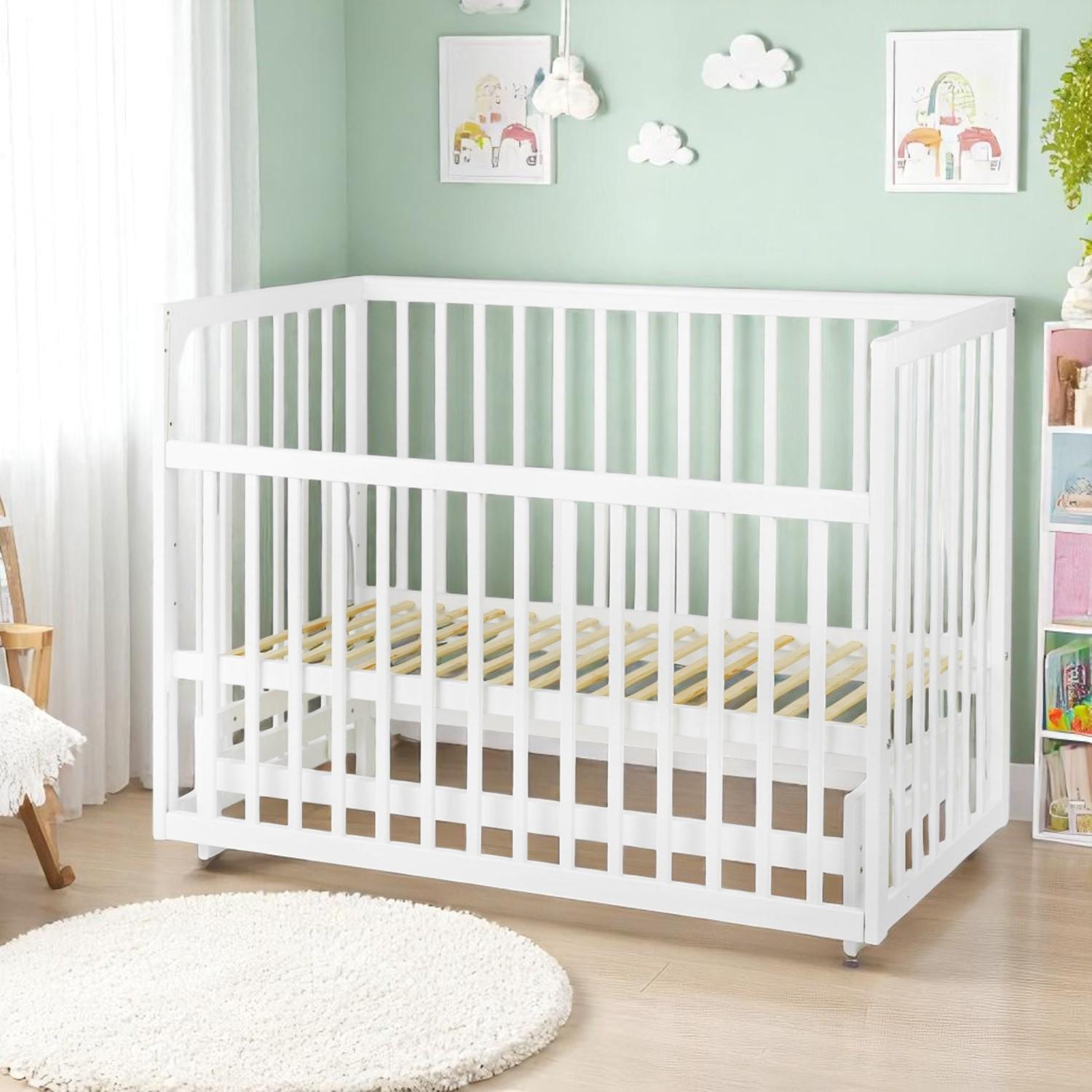 Деревянная кроватка для новорожденных Sofia 2 с маятником Белый (Kuz55) Деревянная кроватка для новорожденных Sofia 2 с маятником Белый (Kuz55)