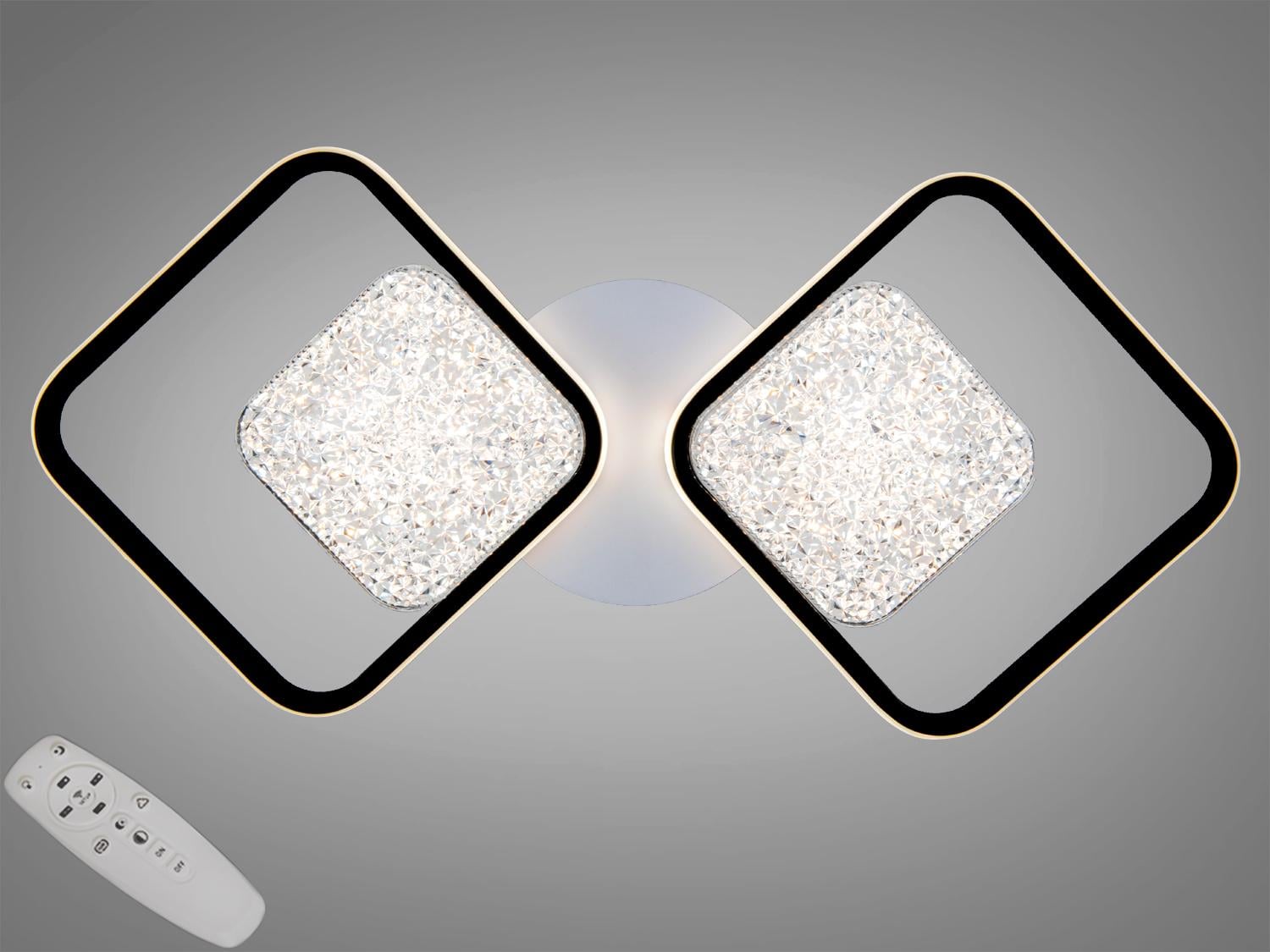 Люстра потолочная LED Diasha 2x2 70Вт/пульт Черный (9099/2+2BK)