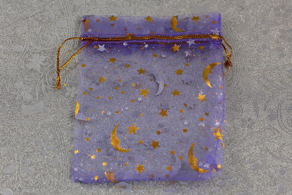 Мішечок з органзи місяць із зірками 12х8 см Лавандовий (1698581800) - фото 2 Мішечок з органзи місяць із зірками 12х8 см Лавандовий (1698581800) - фото 2