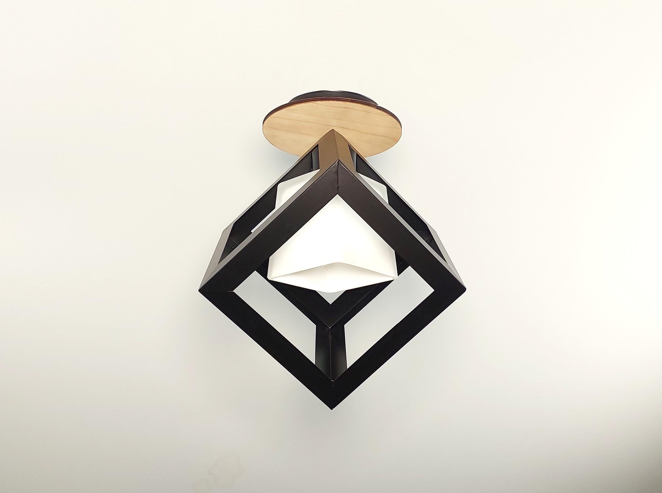 Люстра на одну лампу металлическая Черный (61E)