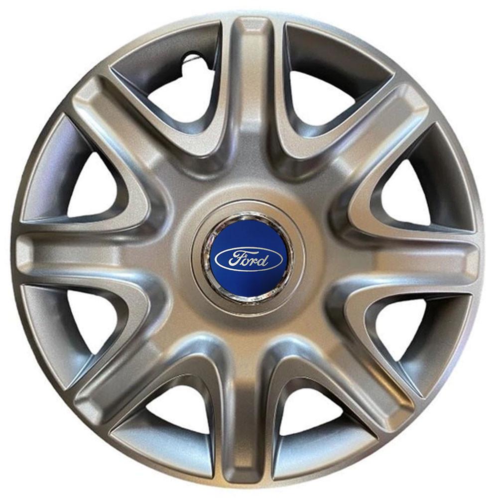 Колпаки SJS 332 с логотипом Ford R15 4 шт. Серебристый