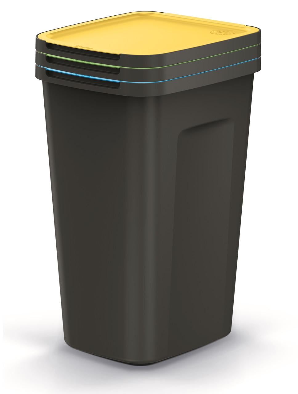 Набор баков для сортировки мусора Keden COMPACTA Q Plus прямоугольные с разноцветными крышками 50 л (CNT00011637)