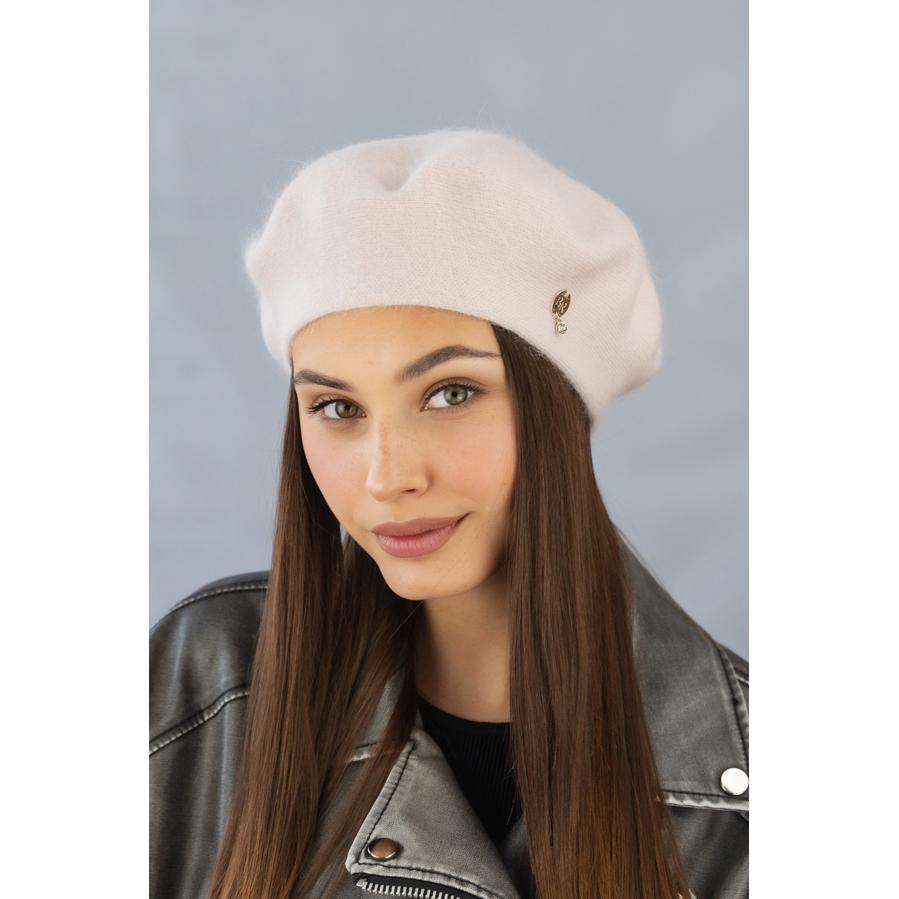 Берет женский с шерстью кролика Braxton 5165 one size Светлый пудровый