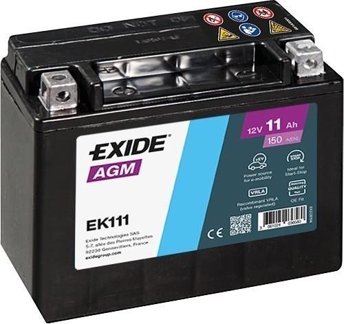 Аккумулятор EXIDE START-STOP AUXILIARY AGM 6СТ-11Ah Аз 150А (EN) EK111
