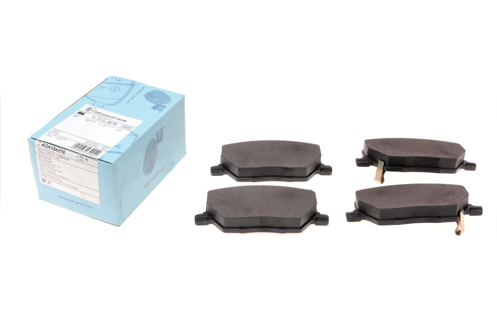 Гальмівні колодки передні BLUE PRINT для Fiat 500X 1.4-1.6/1.6-2.0D 14-/Jeep Renegade1.4-1.6/2.0CRD 14- ADA104278)