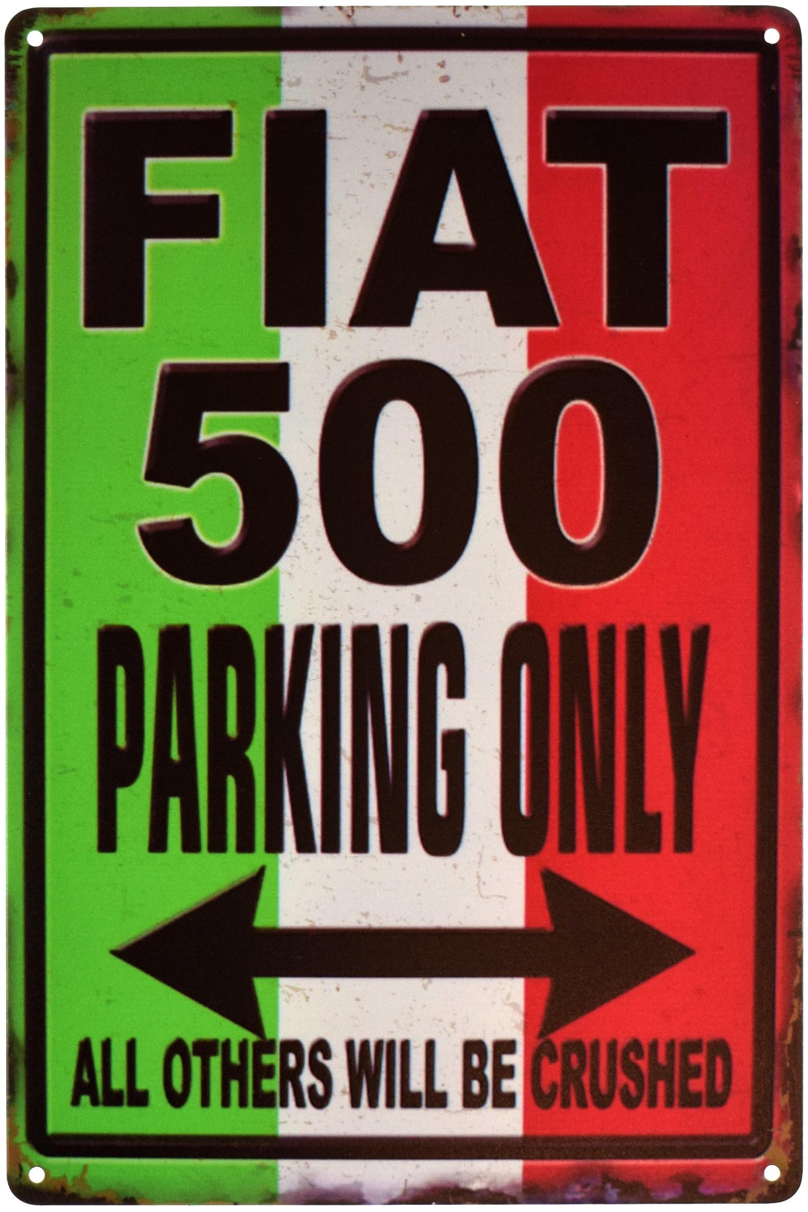 Табличка металлическая Fiat 500 Parking Only 20x30 см Табличка металлическая Fiat 500 Parking Only 20x30 см