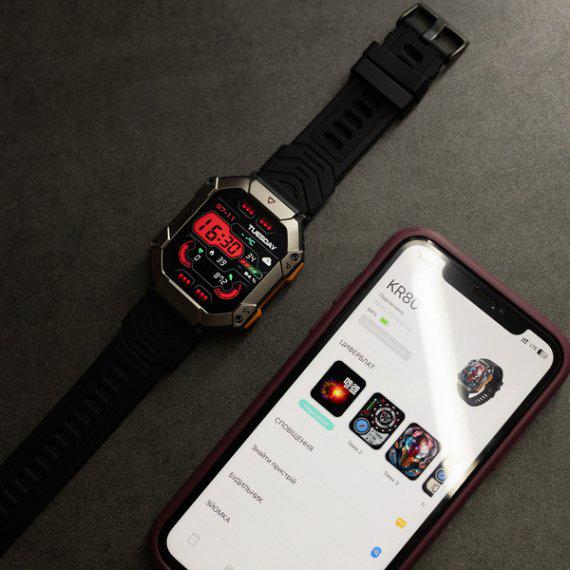 Смарт-часы UWatch Racer K+ с компасом поддерживает различные мессенджеры сенсорный Black (106-96-1542) - фото 6
