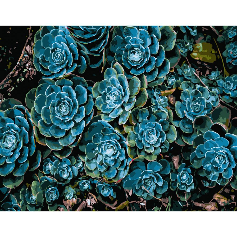 Картина по номерам Strateg Премиум Разнообразие зеленой чеверии 40x50 см (GS269)