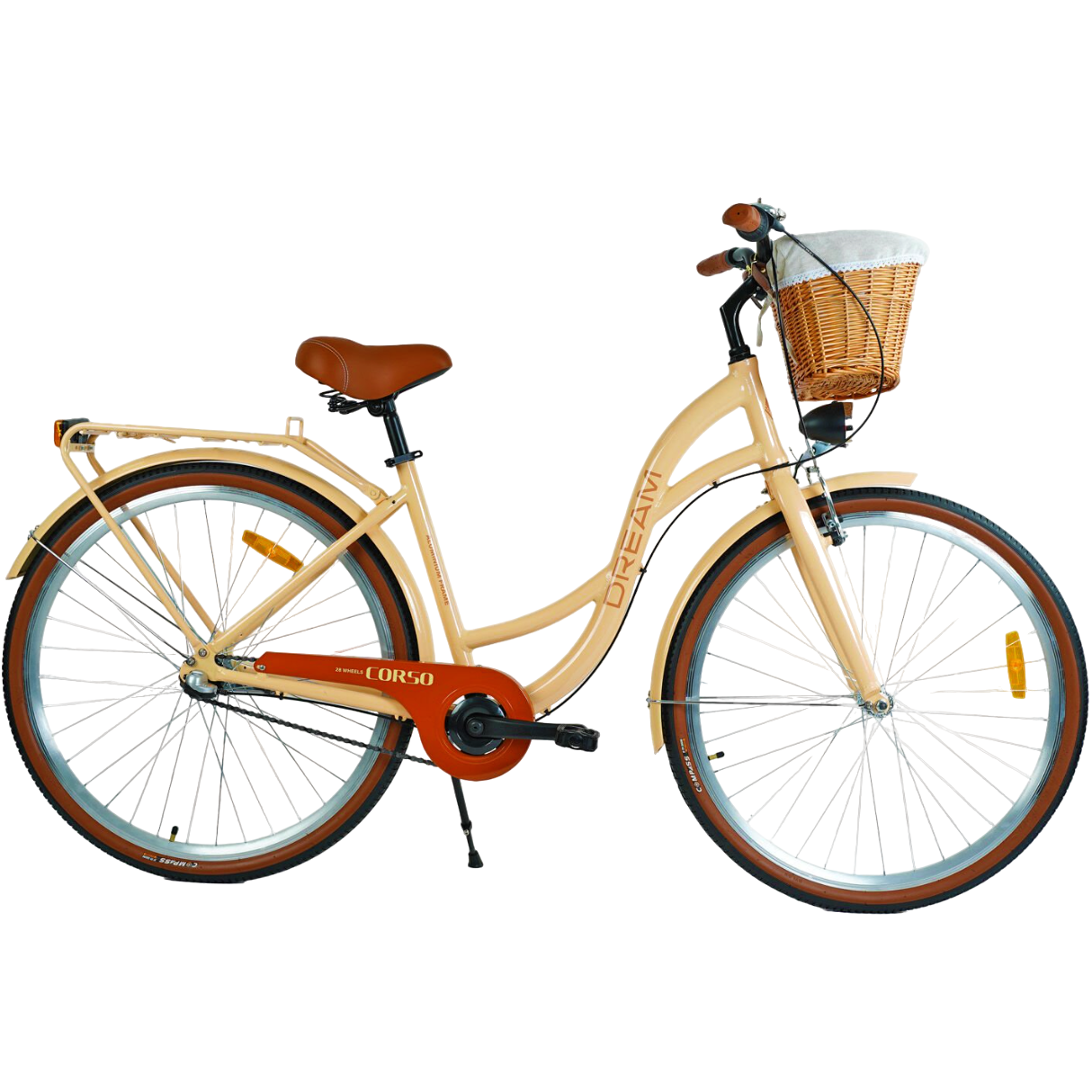 Велосипед городской Corso Dream 28" рама алюминиевая 18" с фарой Бежевый (DM-28928)