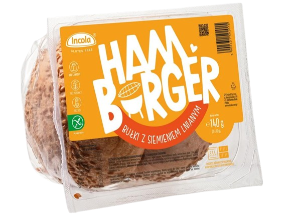 Булочки без глютена INCOLA для гамбургеров с семенами льна 140 г