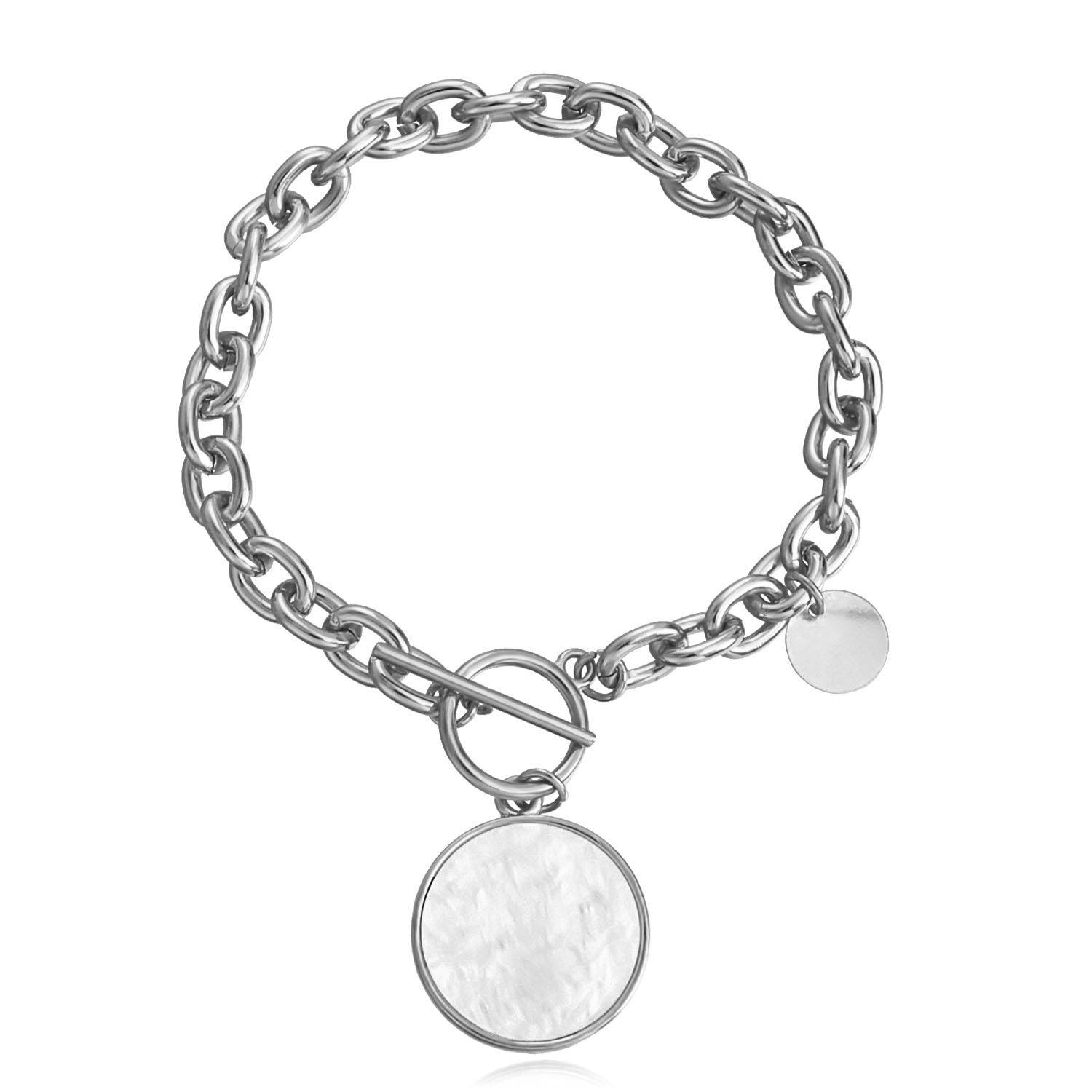 Браслет ланцюжок на руку Коло з камінням Сріблястий (70340) Браслет ланцюжок на руку Коло з камінням Сріблястий (70340)