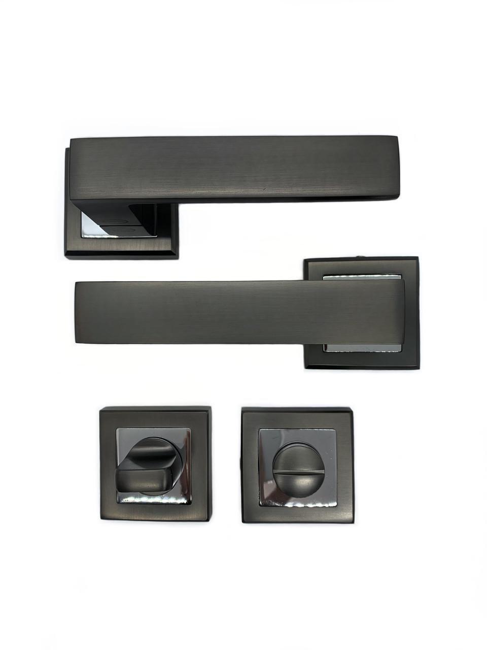 Врезной замок Vortex AS-33 MSB/CP WC с ручками на розетах