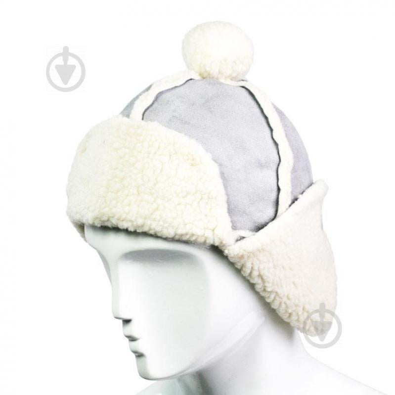 Шапка Ушанка Дубленка Beani'qe Lapel Лоскуты 35х28 см Серый (21087)