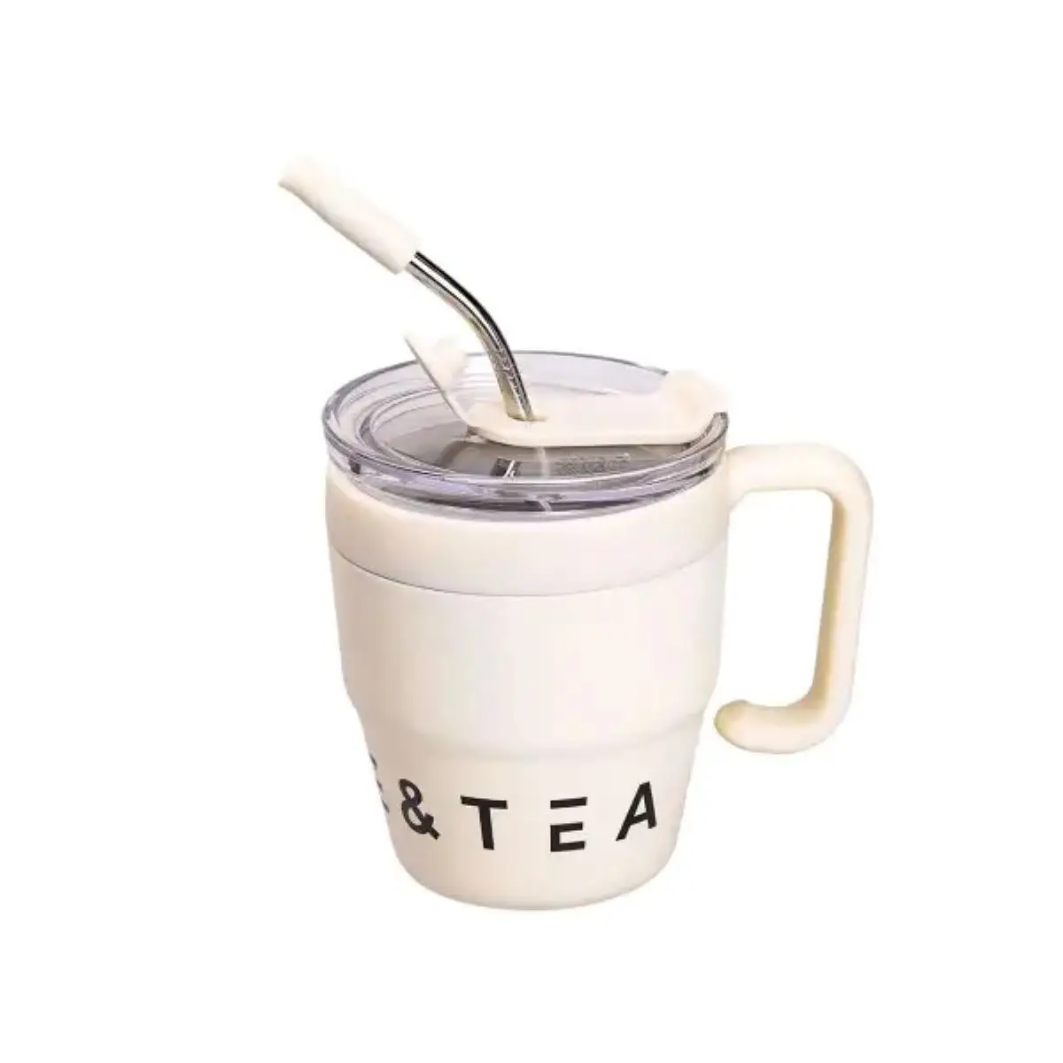 Термочашка Coffee & Tea с трубочкой Бежевый (8-6-4972395)