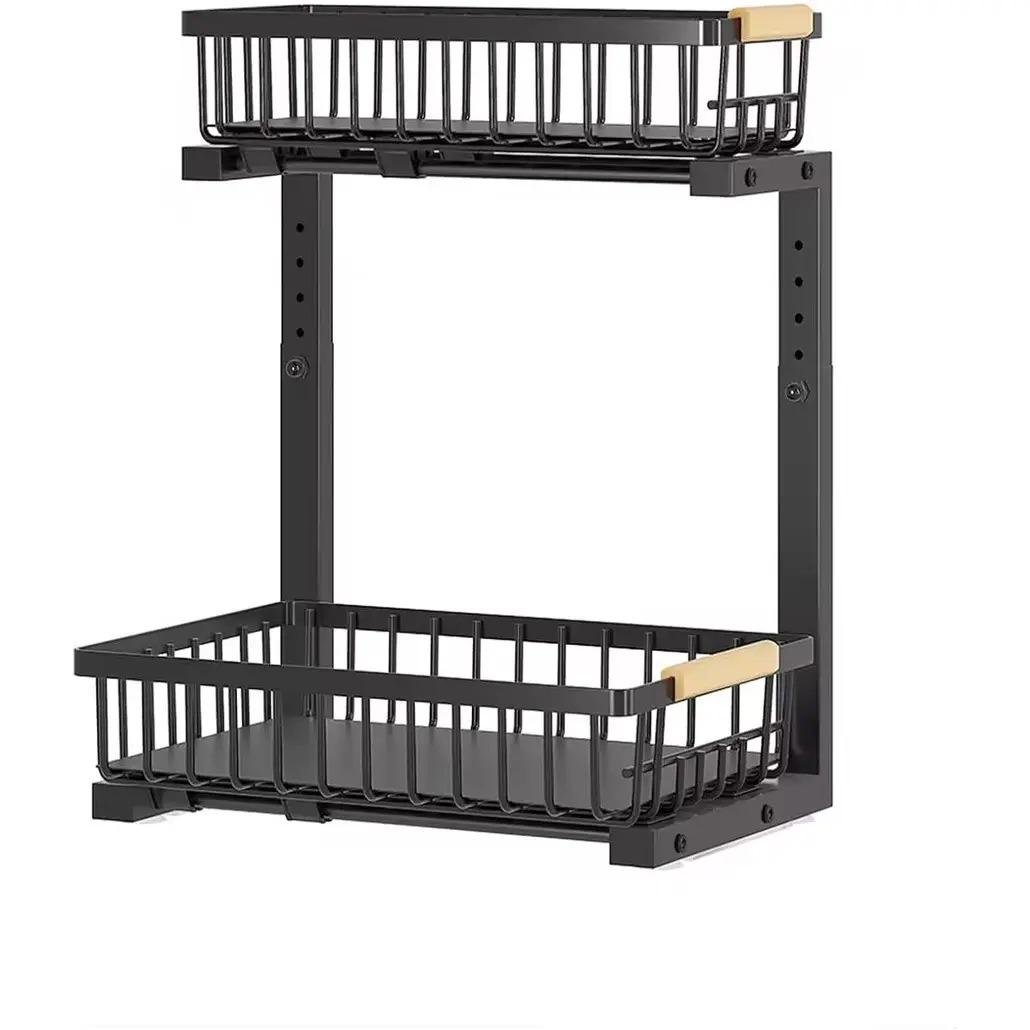 Органайзер дворівневий для ванної кімнати з вуглецевої сталі