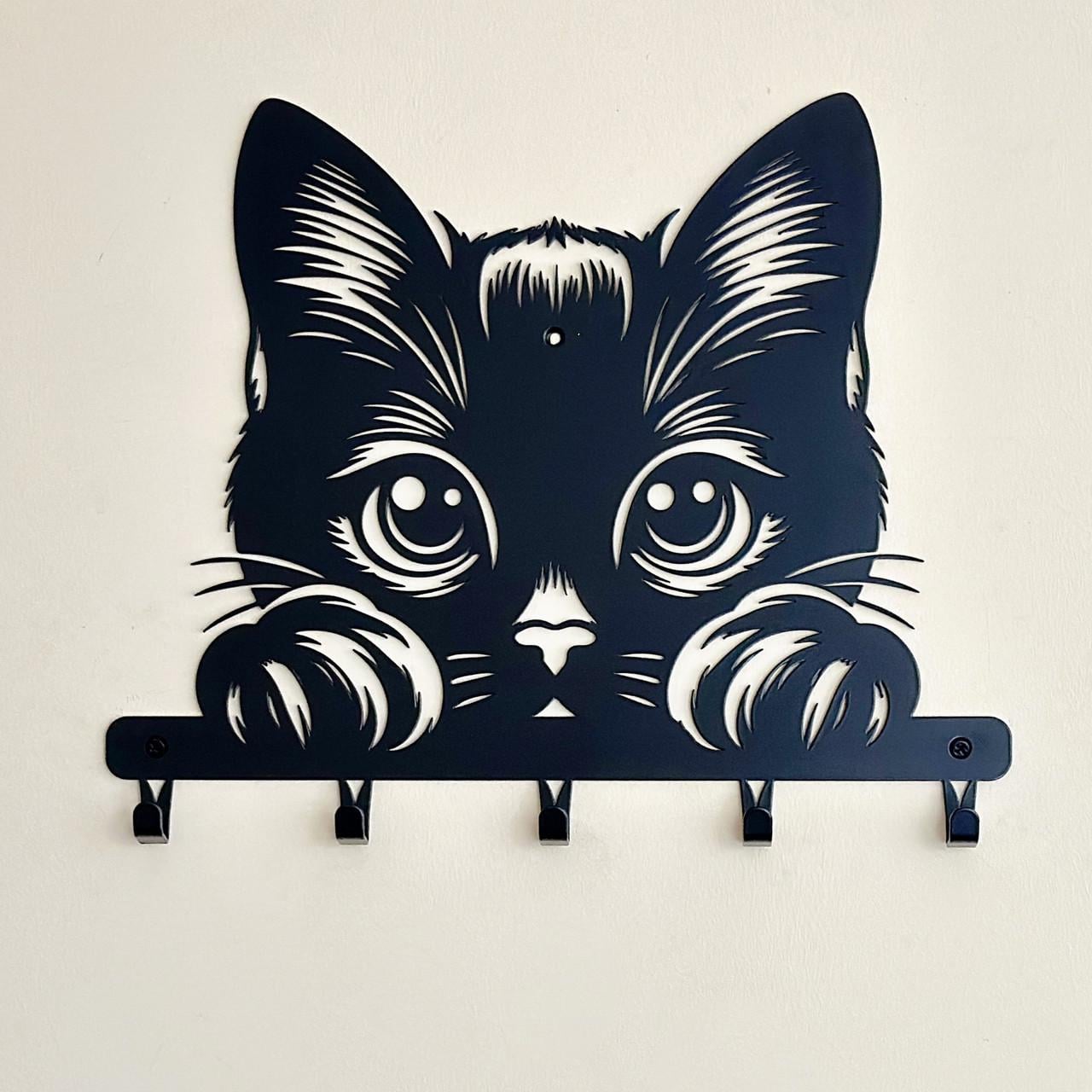 Вішалка для одягу та аксесуарів Миле кошеня 5 гачків ширина основи для гачків 25 см (27022519S)