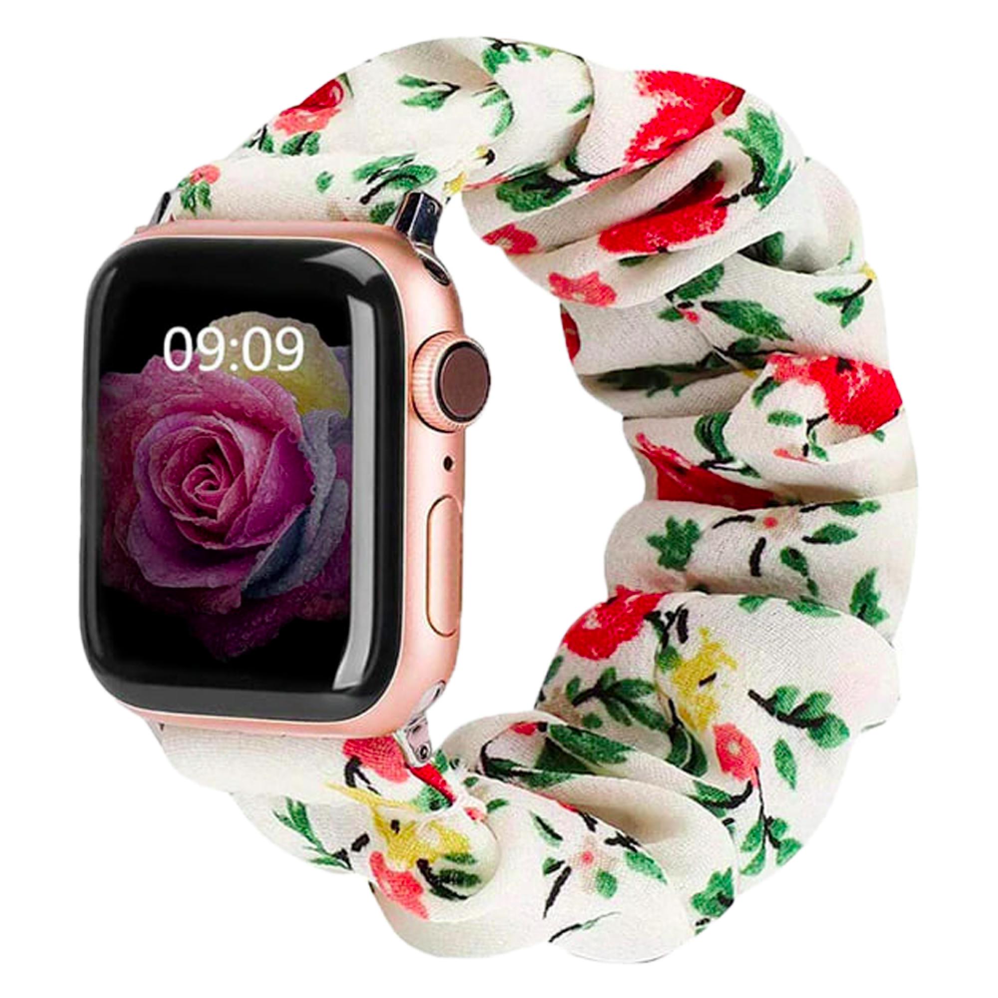 Ремінець резинка для Apple Watch 45 мм White/Red Flower (13961123)