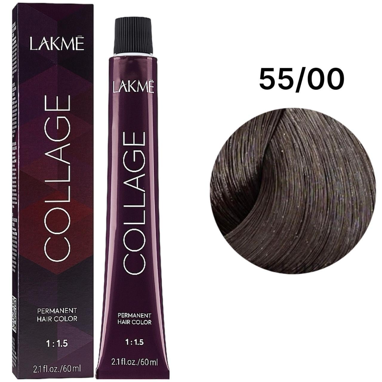 Краска для волос стойкая Lakme Collage Creme Hair Color 55/00 Светло-каштановый интенсивный 60 мл