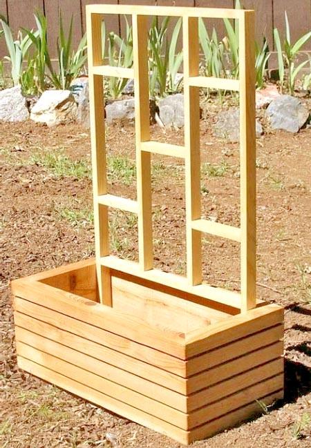 Кашпо со шпалерой из дерева Райзер Ваниль (КШР-004502)