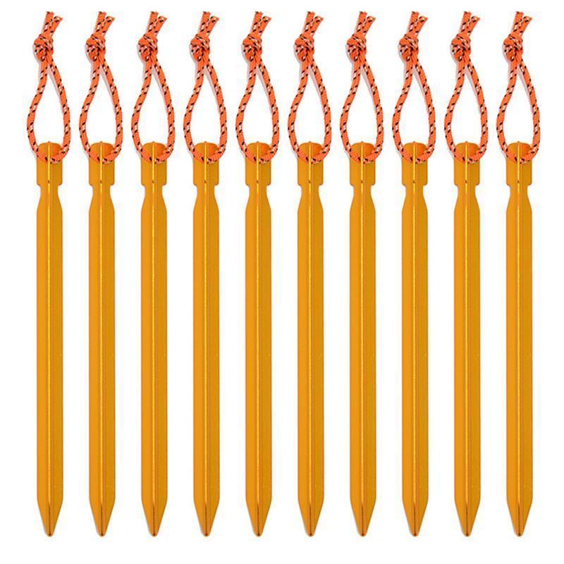 Колышки для палаток треугольные металлические с веревкой 18 см 10 шт. Золотой (2665026081)