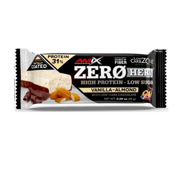 Протеиновый батончик Amix Nutrition Low-Carb ZeroHero Protein Bar 65 г Vanilla Almond