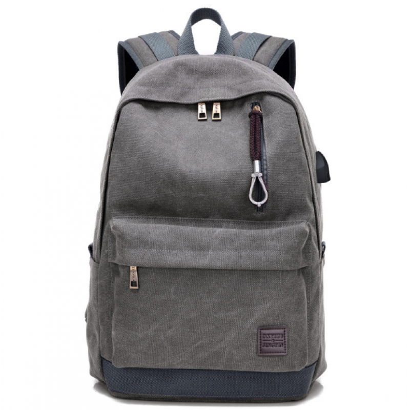 Рюкзак чоловічий брезентовий 43х36х16 см Сірий (656)