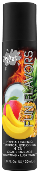 Разогревающий лубрикант Wet Fun Flavors Tropical Fruit Explosion Мультифрукт 30 мл - фото 1