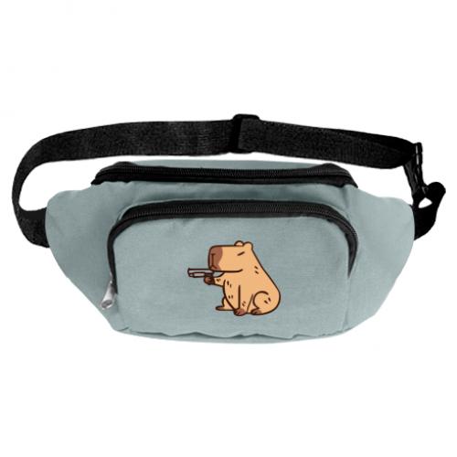 Поясная сумка-бананка Опасная капибара Серый (13736552-4-185732) Поясная сумка-бананка Опасная капибара Серый (13736552-4-185732)