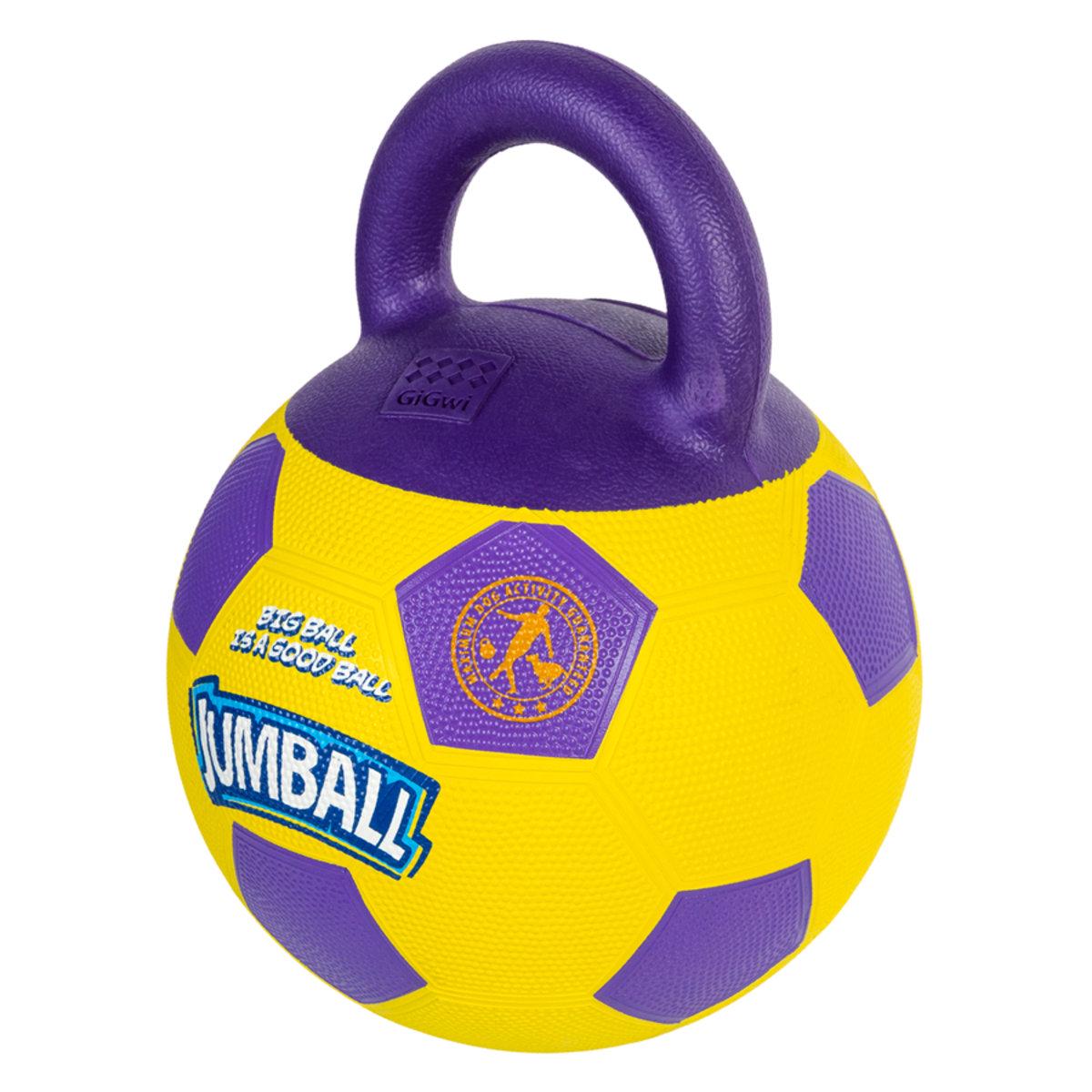 Іграшка для собак Collar Gigwi ball М'яч футбольний з ручкою 26 см Жовтий (75366)