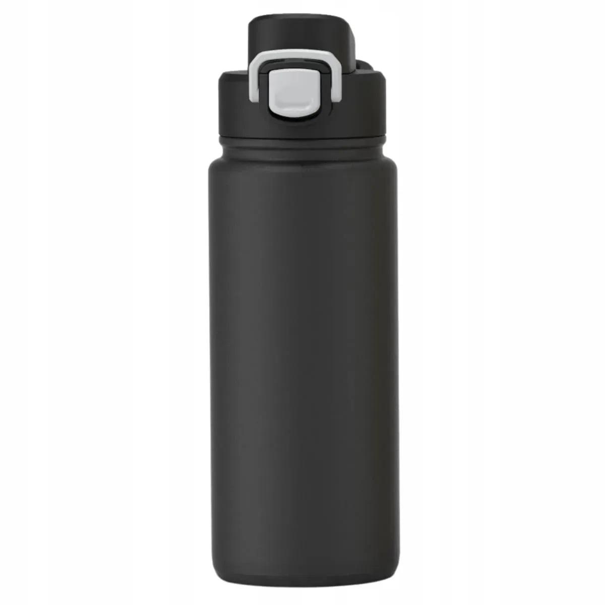 Термобутылка спортивная с силиконовым ремешком Kamille KM-2176 из нержавеющей стали 600 мл Черный (150-84-2176)