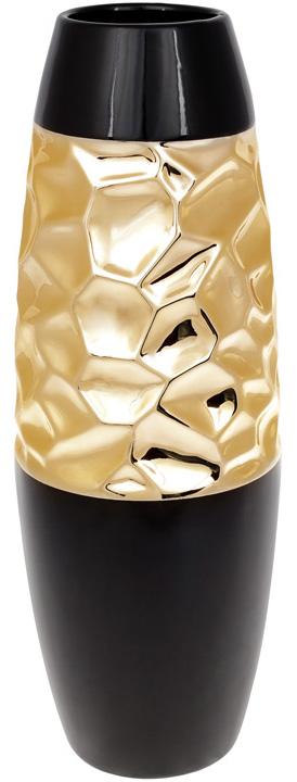Ваза керамічна Vjosa 38 см Чорний/Золото