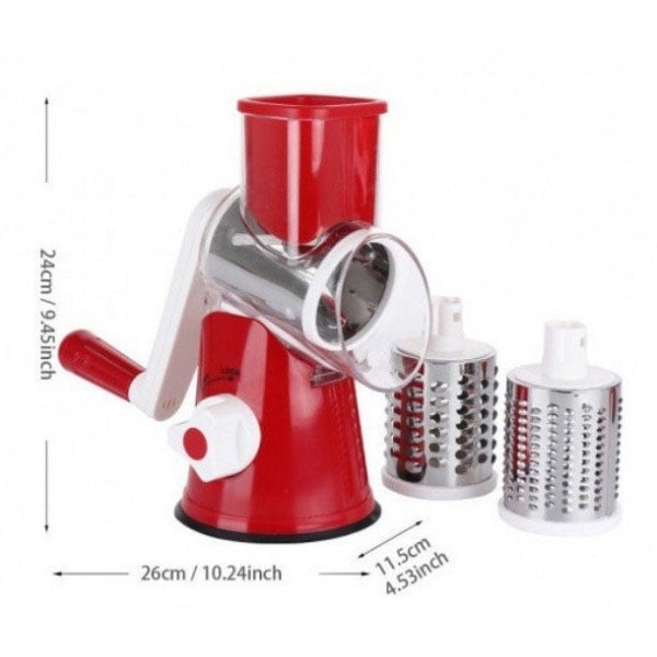 Овочерізка Tabletop Drum Grater Kitchen Master 3 насадки Red (tf5726) - фото 16 Овочерізка Tabletop Drum Grater Kitchen Master 3 насадки Red (tf5726) - фото 16