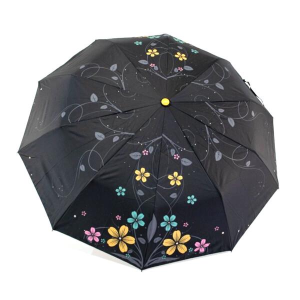 Женский зонтик Toprain Umbrella полуавтомат 10 спиц антивитер Черно-желтый (10577)