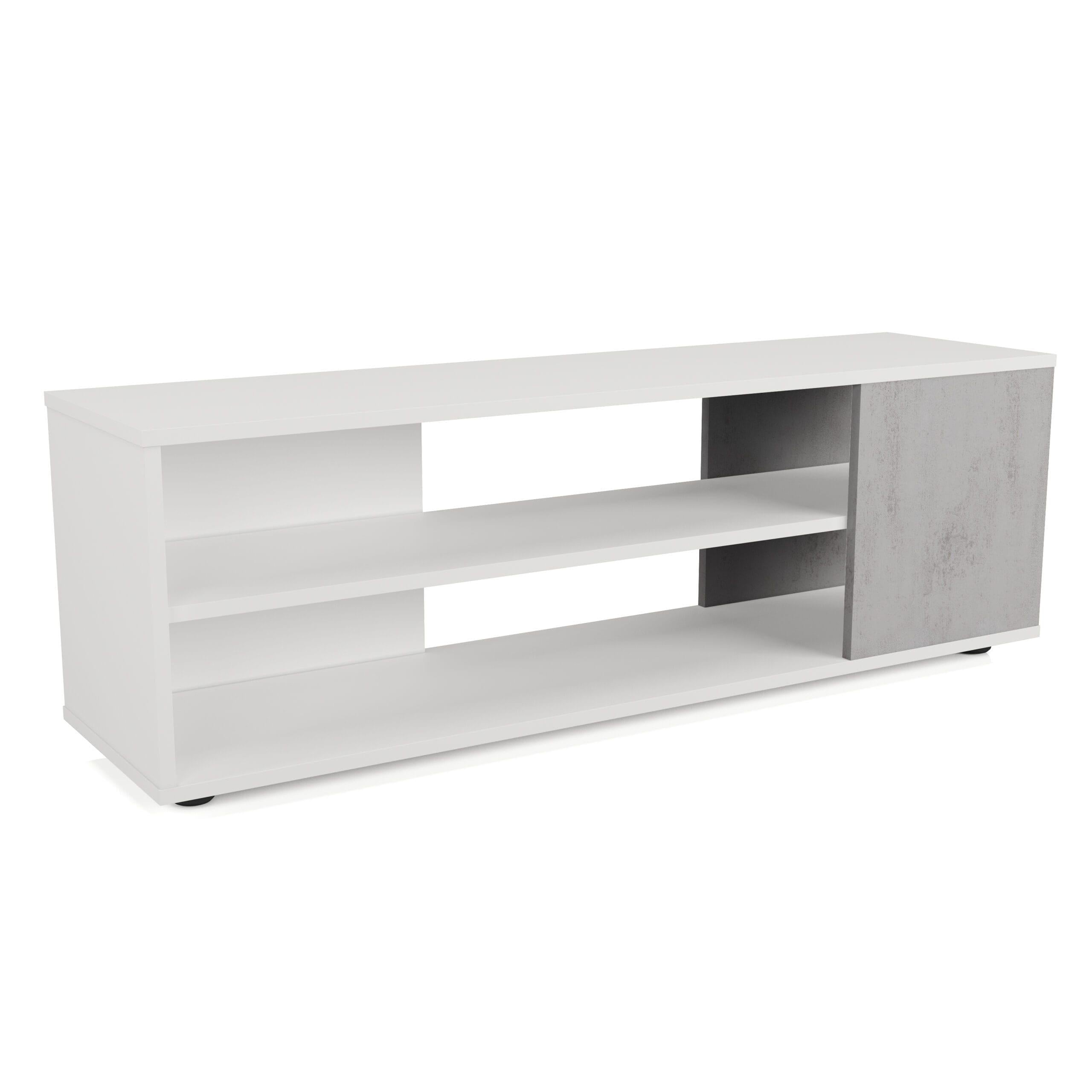 Тумба для ТВ Nikoshop L-3 1200х320х400 мм Белый/Бетон Тефра