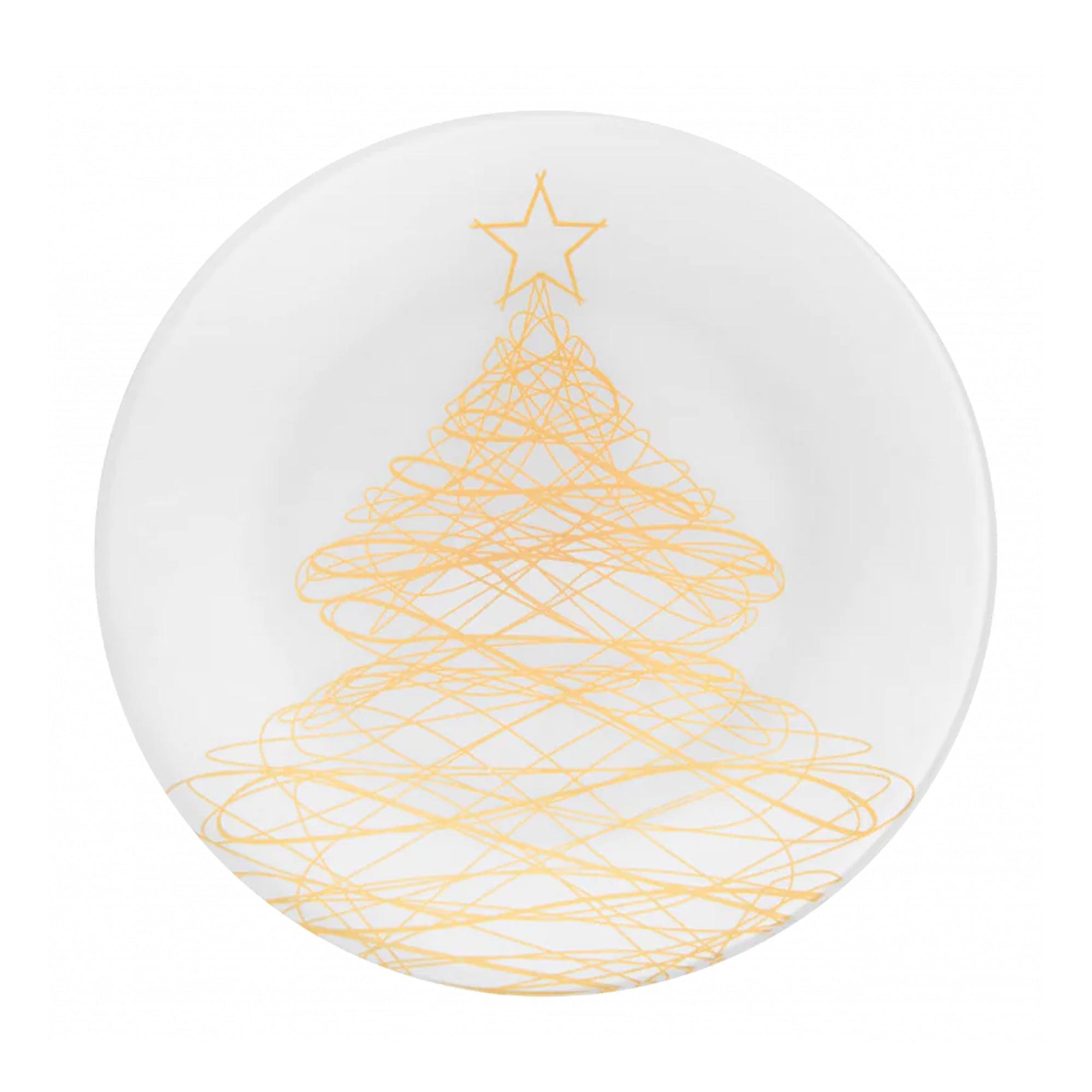 Тарілка новорічна зі скла 25 см (11111151)