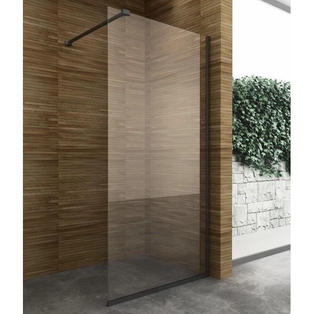 Перегородка душа Aqua-World WALK-IN WL120S Tr 1200х1900 мм Чорний матовий