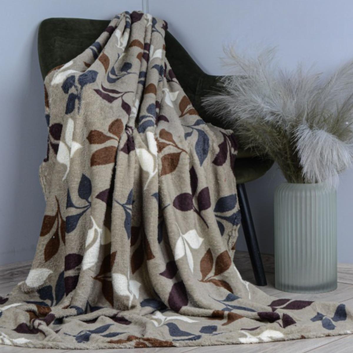 Плед Koloco Листочки полуторный 150х210 см Плед Koloco Листочки полуторный 150х210 см