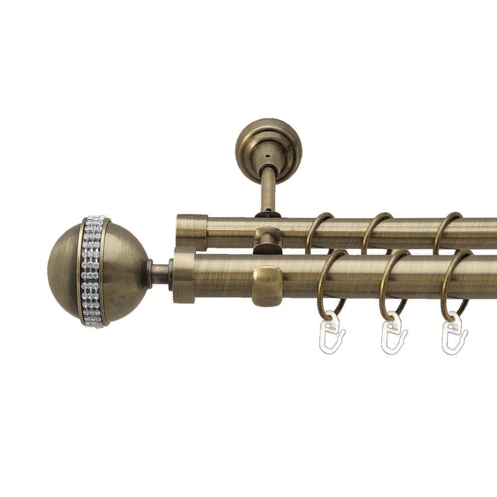 Карниз для штор Orvit Авея двухрядный гладкий 25/19 мм 300 см Антик (4198995)