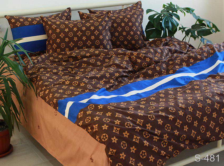 Комплект постільної білизни з компаньйоном сатин S481 євро (29-77-TAG satin evro-481-2)