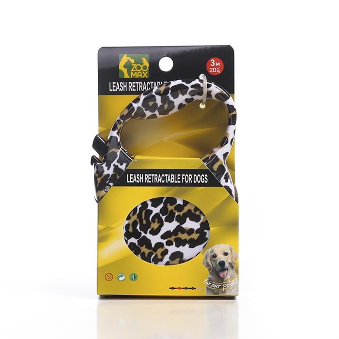 Поводок-рулетка ZooMax до 20 кг 3м Леопардовый (MS-808-3M-Leopard)