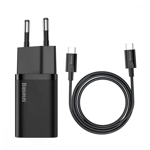 Зарядний пристрій мережевий Baseus Super Si Quick Charger 1C 25 W EU Sets Black (KST-TZCCSUP-L01)
