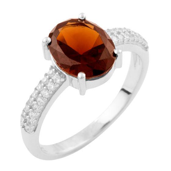 Кольцо серебряное с натуральным гранатом 2,529 ct 3,11 г р. 17 (1634783)