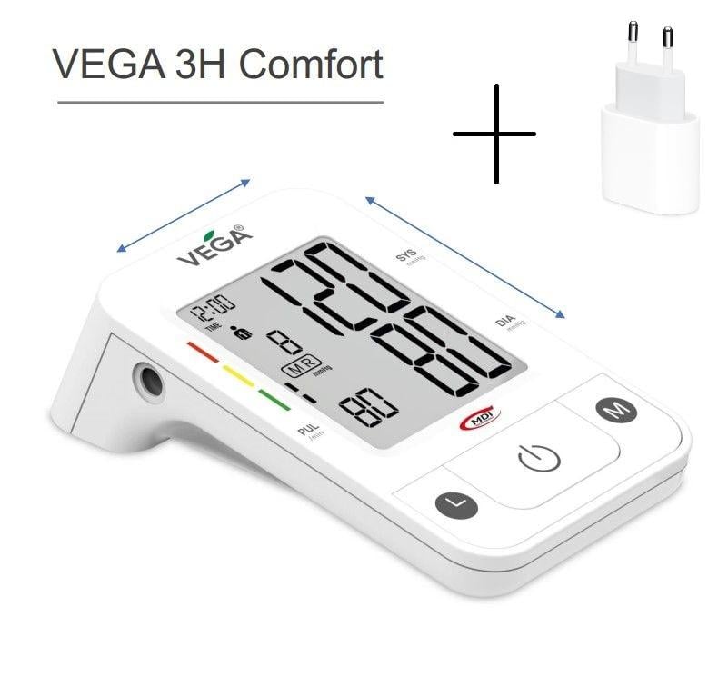 Тонометр автоматичний Vega 3H Comfort з адаптером Type-C на плече (18722) - фото 2 Тонометр автоматичний Vega 3H Comfort з адаптером Type-C на плече (18722) - фото 2
