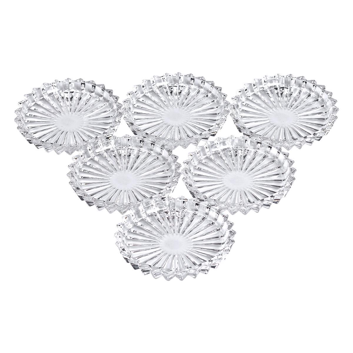 Набір блюд для подачі скляні круглі 12 см 6 шт. Прозорий (5977) - фото 13