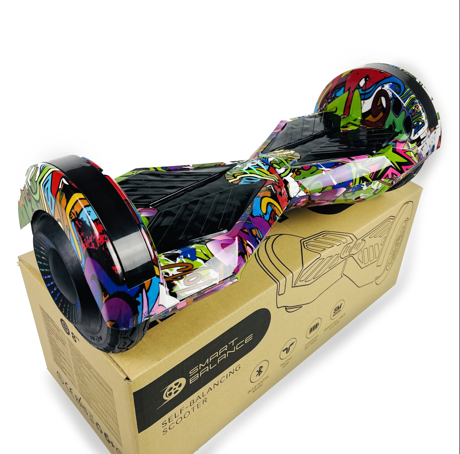 Гироборд Smart Balance 8" PRO 2021 Джунгли Фиолетовый хип хоп