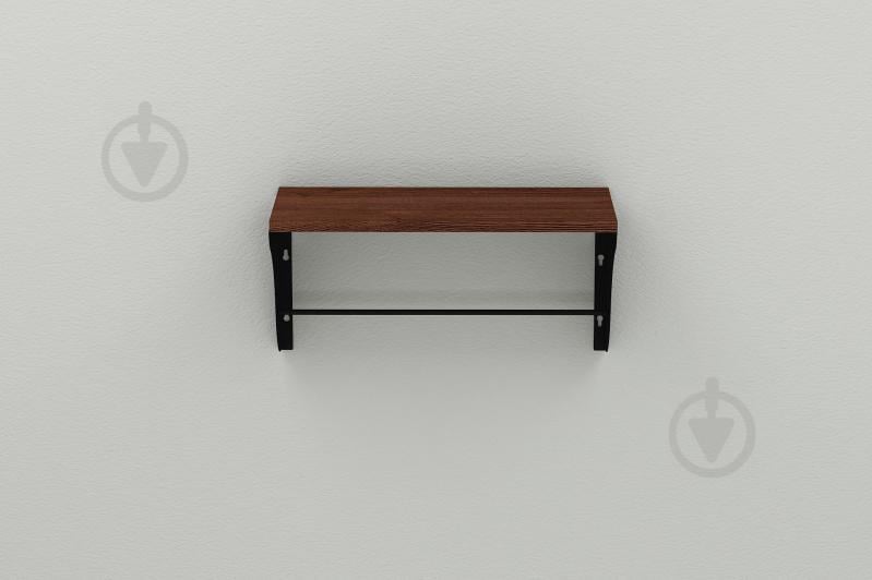Полка настенная Ferrum-decor Комфи 260x600x240 металл Черный ДСП Венге 16 мм (KOM0024)