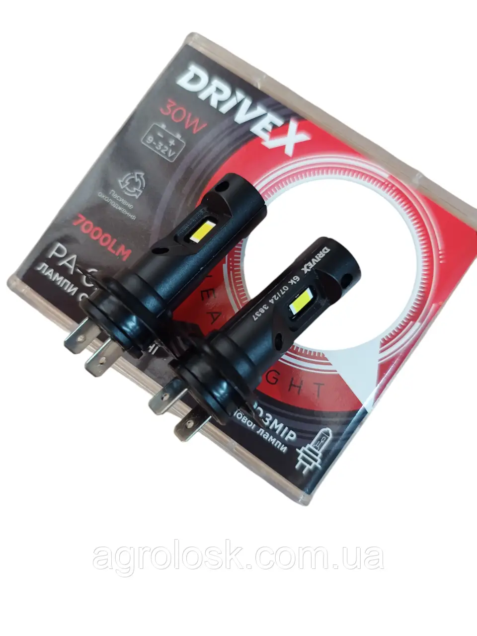Автомобільні лампи DriveX LED PA-08 30W H7 7000LM 5500K з пасивним охолодженням (DR-00002119) - фото 3